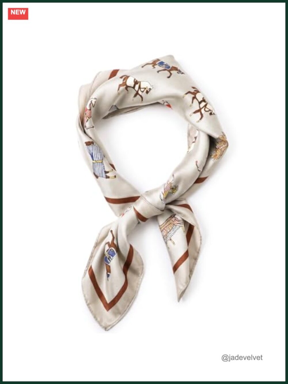 Western Horse Print Square Silk Neck Scarf for Women, Art Silk Bandana Head Wrap